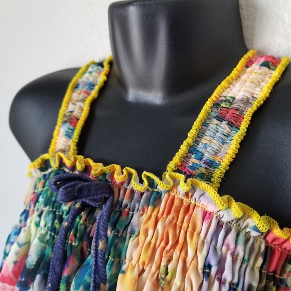 Lele For Kids Floral Halter Shirred Top Size 7/8 - Picture 2 of 9